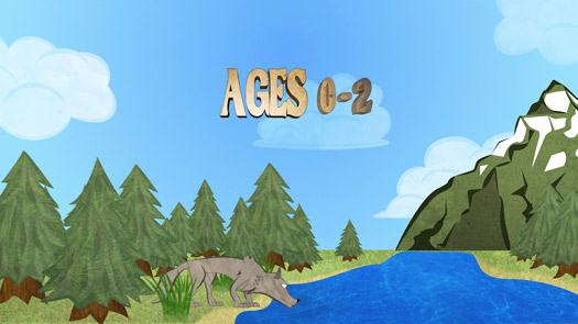 Ages & Stages 0 to 2 years video thumbnail illustration of a wolf drinking water